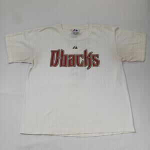 Majestic RN#15373 Dbacks #6 Drew Youth Boys White Cotton T-Shirt Size XL